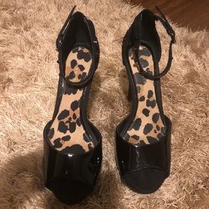 black rhinestone high heel